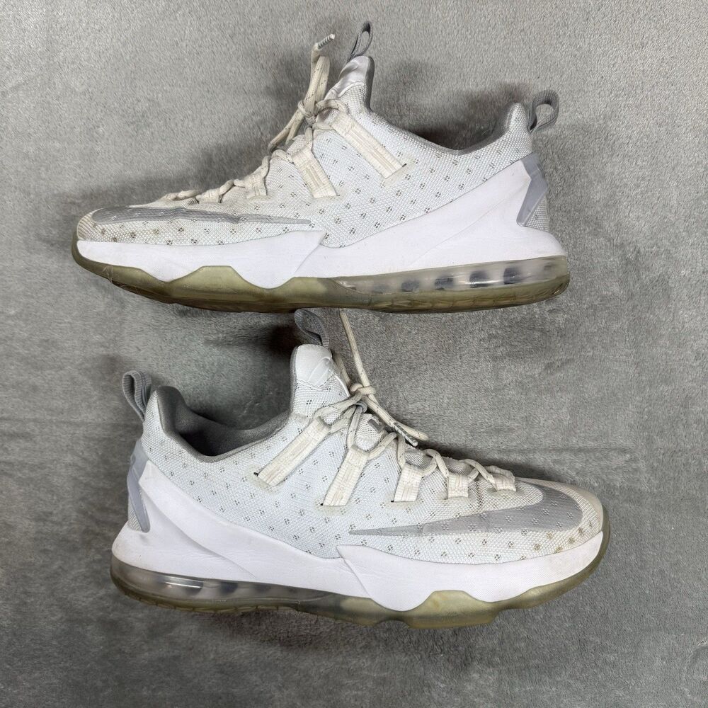 Nike Mens LeBron 13 Low 831925-100 Metallic Silver Sneaker Shoes Size 12 - Picture 4 of 11